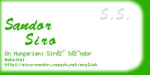 sandor siro business card